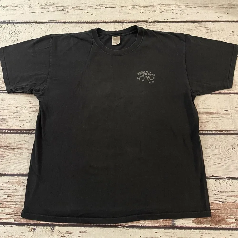 VINTAGE Y2K B&B Shirt Mens XL Black Graphic Tribal Print Hawaii‎ Faded